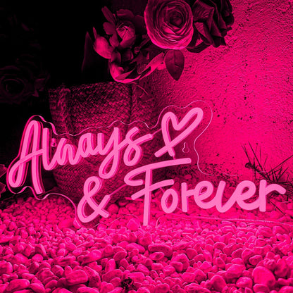 Always and Forever Neon Sign For Wedding Proposal Wall Decor- FunkyDecors