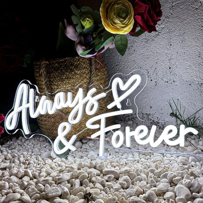 Always and Forever Neon Sign For Wedding Proposal Wall Decor- FunkyDecors