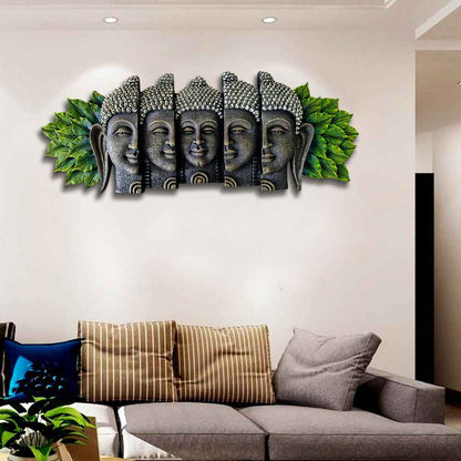 Serene Buddha Wall Art Panel – Stone Finish Décor | 87x33x6 cm (34x13x2.3 in)
