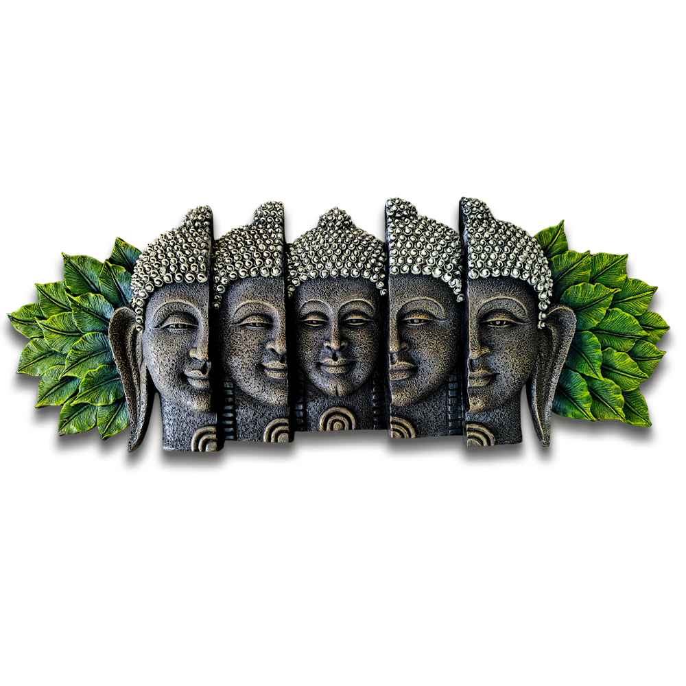 Serene Buddha Wall Art Panel – Stone Finish Décor | 87x33x6 cm (34x13x2.3 in)