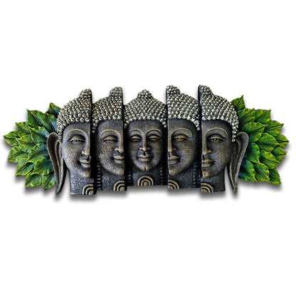 Serene Buddha Wall Art Panel – Stone Finish Décor | 87x33x6 cm (34x13x2.3 in)