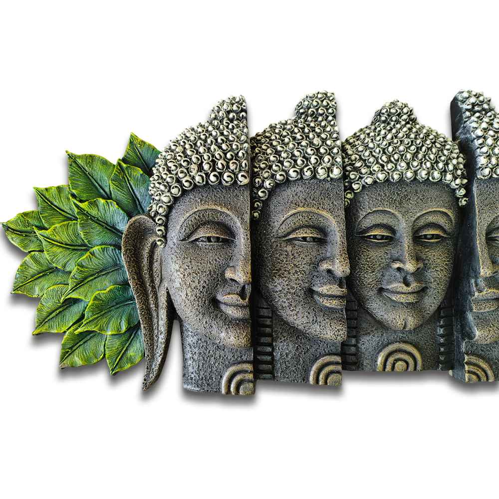 Serene Buddha Wall Art Panel – Stone Finish Décor | 87x33x6 cm (34x13x2.3 in)