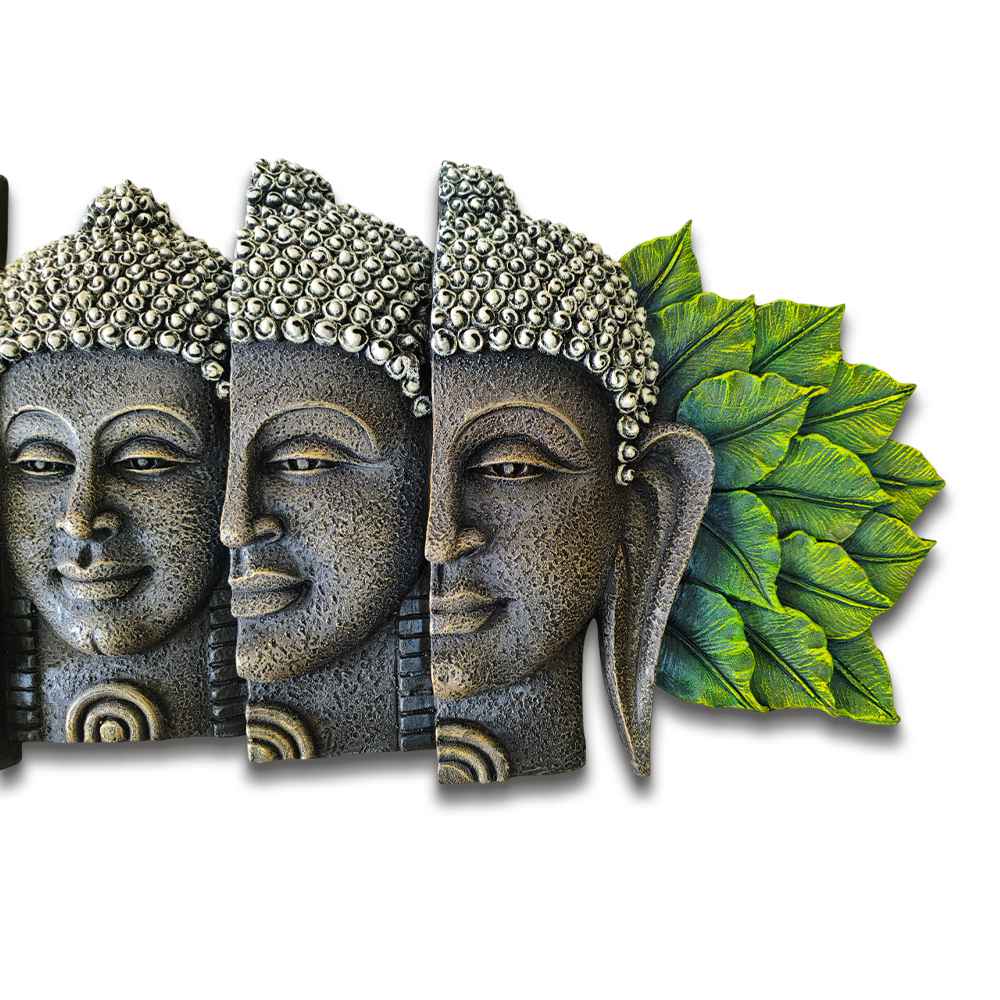 Serene Buddha Wall Art Panel – Stone Finish Décor | 87x33x6 cm (34x13x2.3 in)