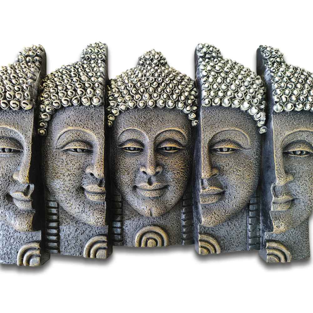Serene Buddha Wall Art Panel – Stone Finish Décor | 87x33x6 cm (34x13x2.3 in)