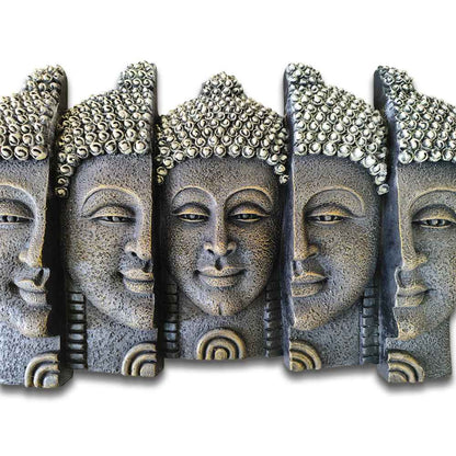 Serene Buddha Wall Art Panel – Stone Finish Décor | 87x33x6 cm (34x13x2.3 in)