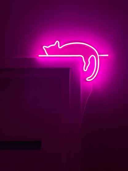 Cat Neon Sign Art Decor | Neon Light Wall Art Signs Cute Cat Decor, Gift LED Neon Lights, Cat Wall Custom Neon Decor Neon Custom Desk Light | FunkyDecors