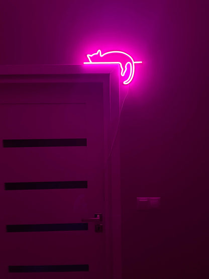 Cat Neon Sign Art Decor | Neon Light Wall Art Signs Cute Cat Decor, Gift LED Neon Lights, Cat Wall Custom Neon Decor Neon Custom Desk Light | FunkyDecors