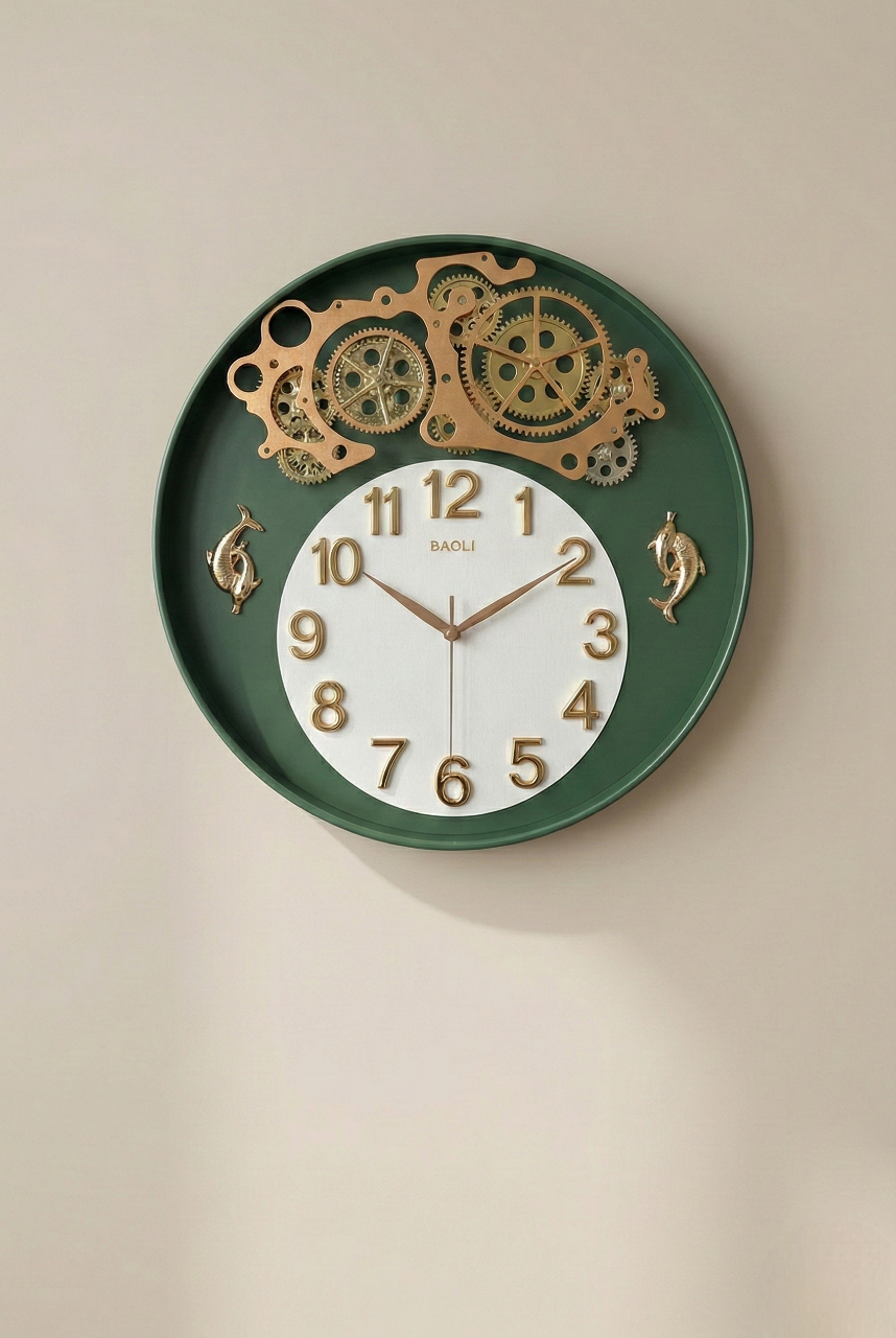 Luxury Skeleton Gear Wall Clock 16 Inch – Silent Quartz Designer Clock