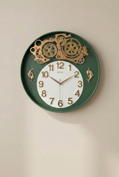 Luxury Skeleton Gear Wall Clock 16 Inch – Silent Quartz Designer Clock