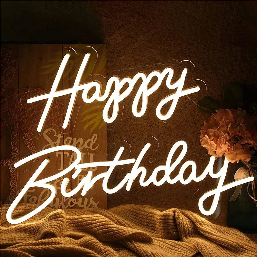 Happy Birthday Neon Sign For Wall Decor- FunkyDecors