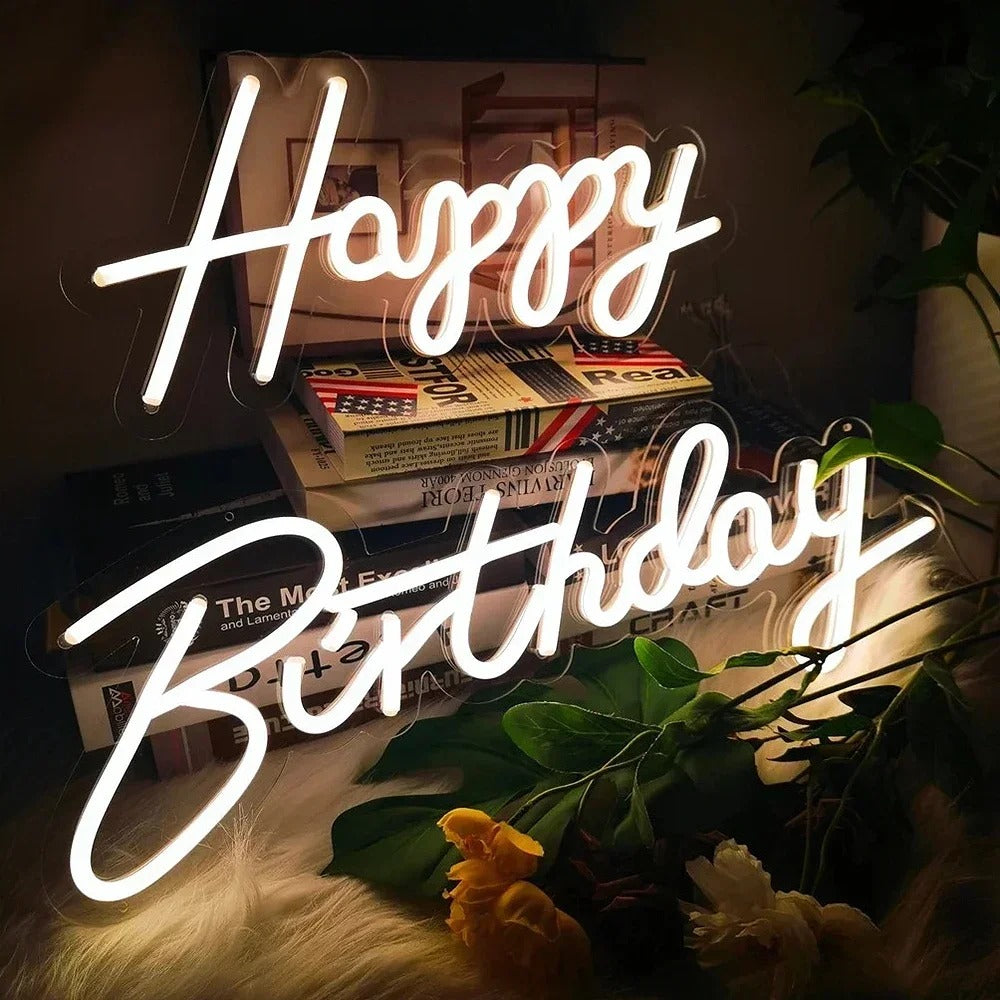 Happy Birthday Neon Sign For Wall Decor- FunkyDecors