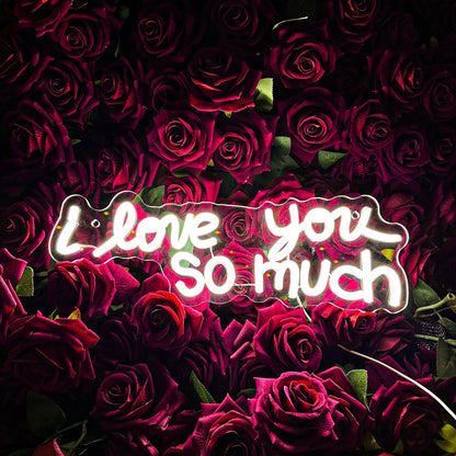 I Love You So Much Neon Sign For Restaurant Bar Wedding Proposal Wall Decor- FunkyDecors