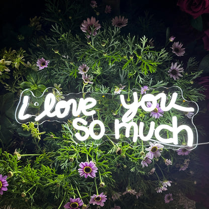 I Love You So Much Neon Sign For Restaurant Bar Wedding Proposal Wall Decor- FunkyDecors