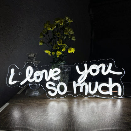 I Love You So Much Neon Sign For Restaurant Bar Wedding Proposal Wall Decor- FunkyDecors