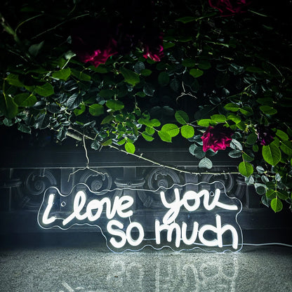 I Love You So Much Neon Sign For Restaurant Bar Wedding Proposal Wall Decor- FunkyDecors