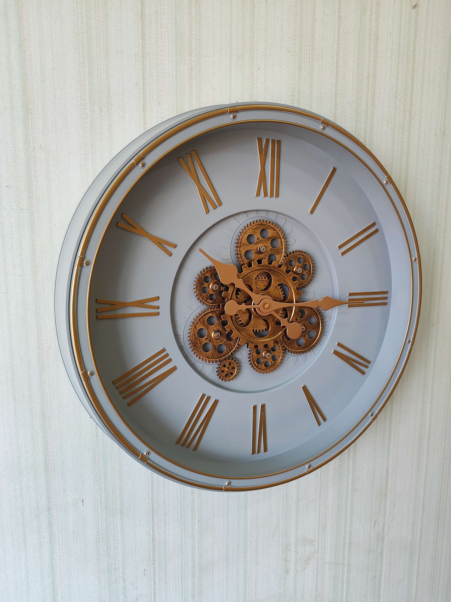 FunkyDecors Retro Style Moving Gear Wall Clock Chronograph Working Wall Watch 52 CM Tall