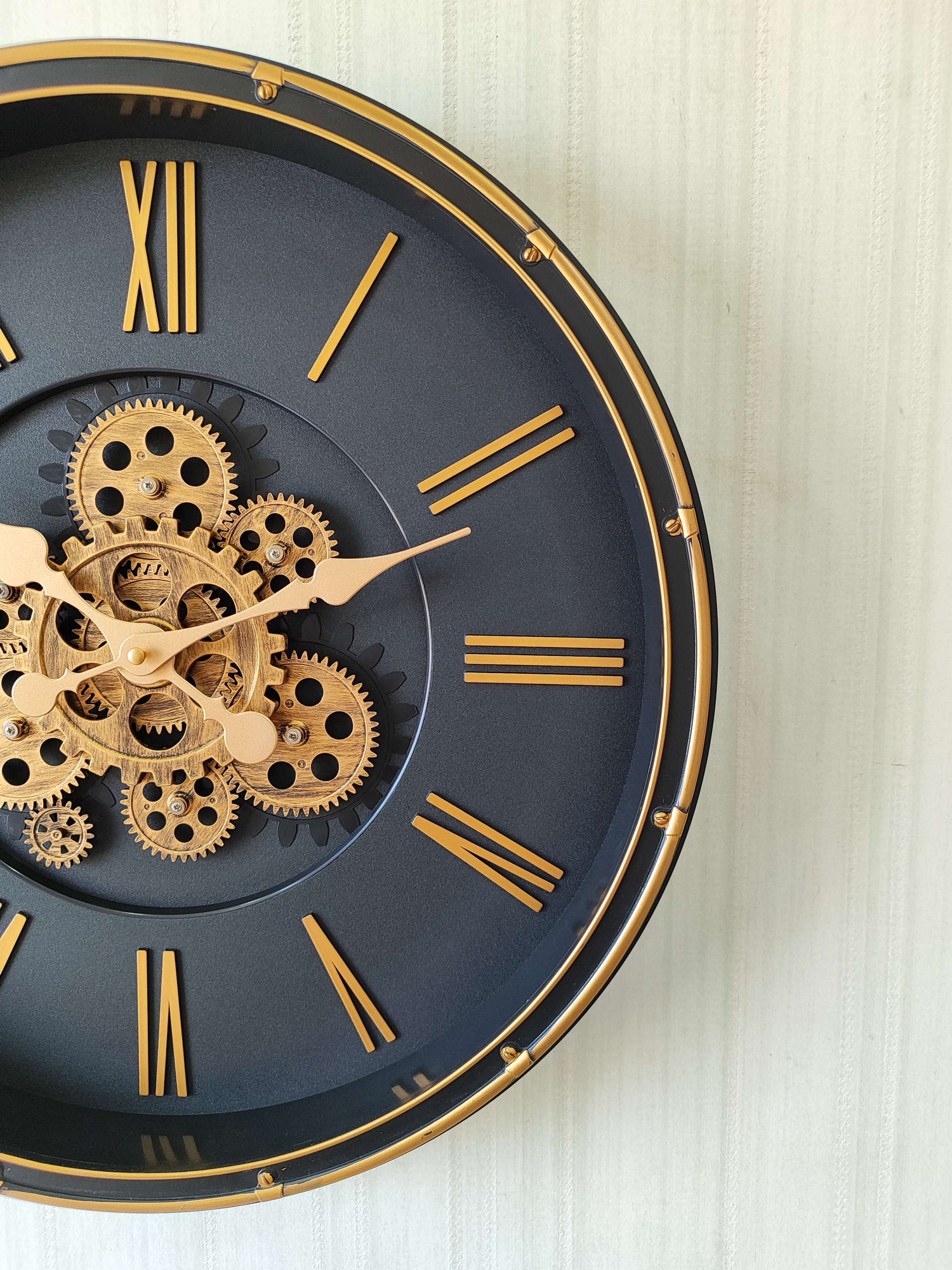 FunkyDecors Retro Style Moving Gear Wall Clock Chronograph Working Wall Watch 52 CM Tall