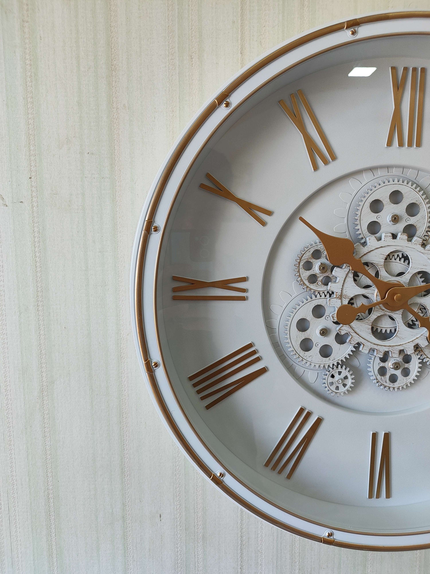 FunkyDecors Retro Style Moving Gear Wall Clock Chronograph Working Wall Watch 52 CM Tall