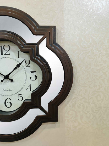 Modern Mirrored Wall Clock – Elegant Fiber Frame with Reflective Mirror Design | 52x5x52 cm (20x2x20 in)