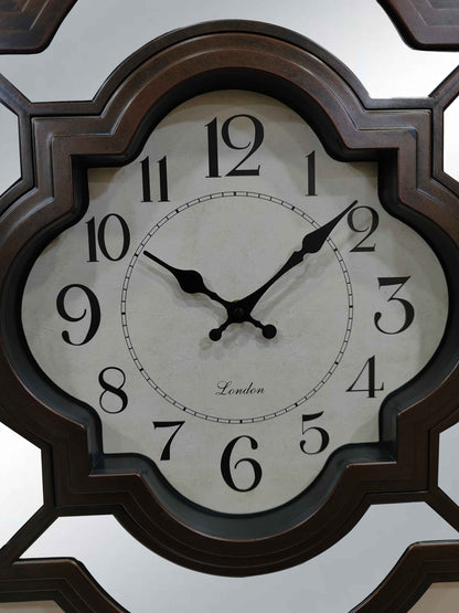 Modern Mirrored Wall Clock – Elegant Fiber Frame with Reflective Mirror Design | 52x5x52 cm (20x2x20 in)