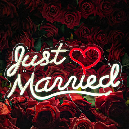 Just Married Neon Sign For Wall Decor- FunkyDecors