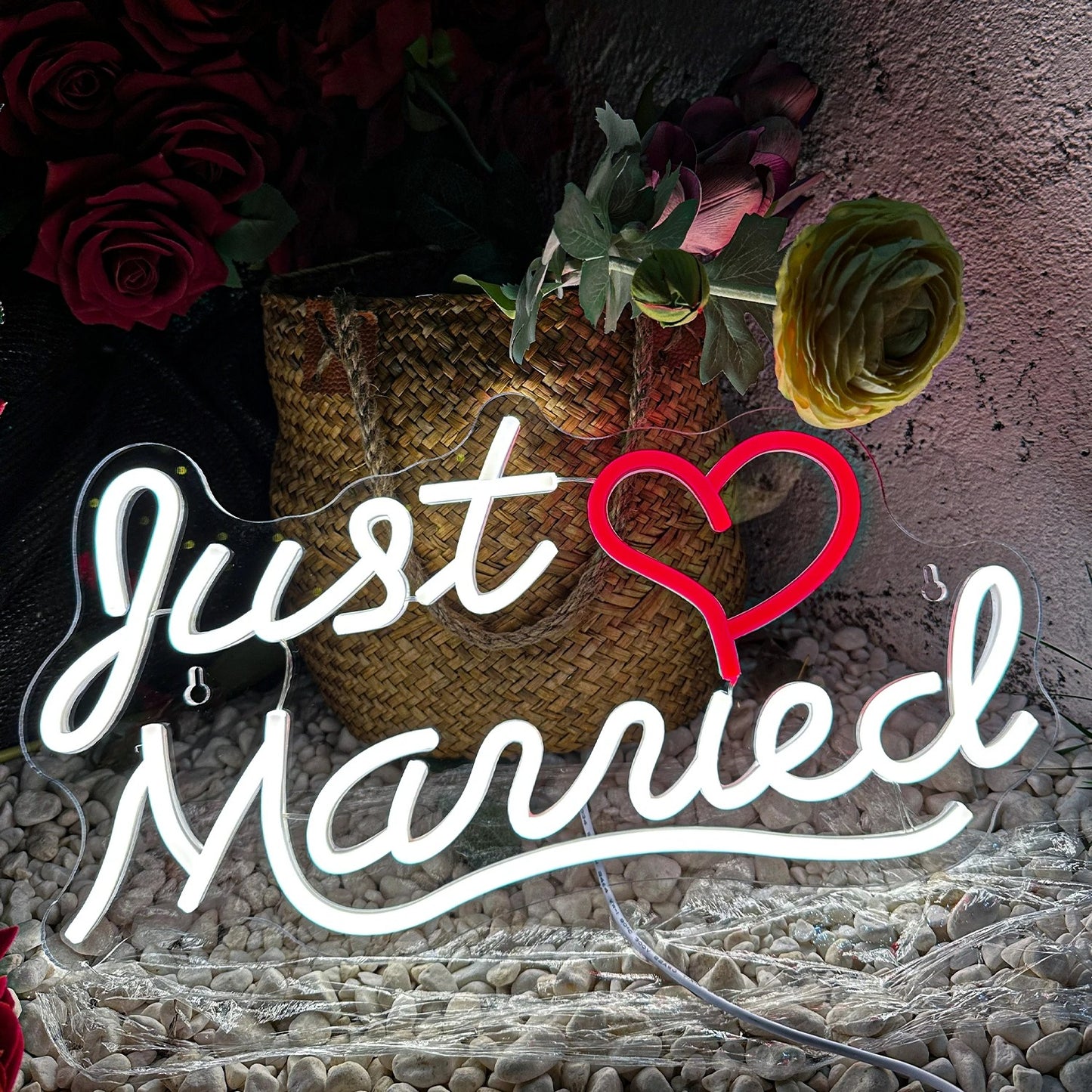 Just Married Neon Sign For Wall Decor- FunkyDecors