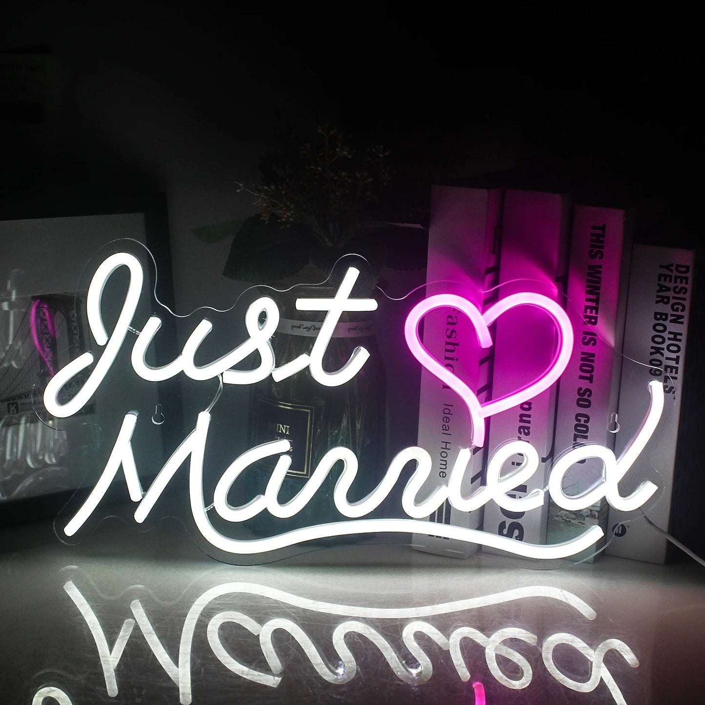 Just Married Neon Sign For Wall Decor- FunkyDecors