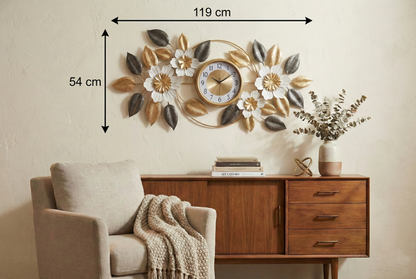 Large decorative wall clock for living room 119x54cm