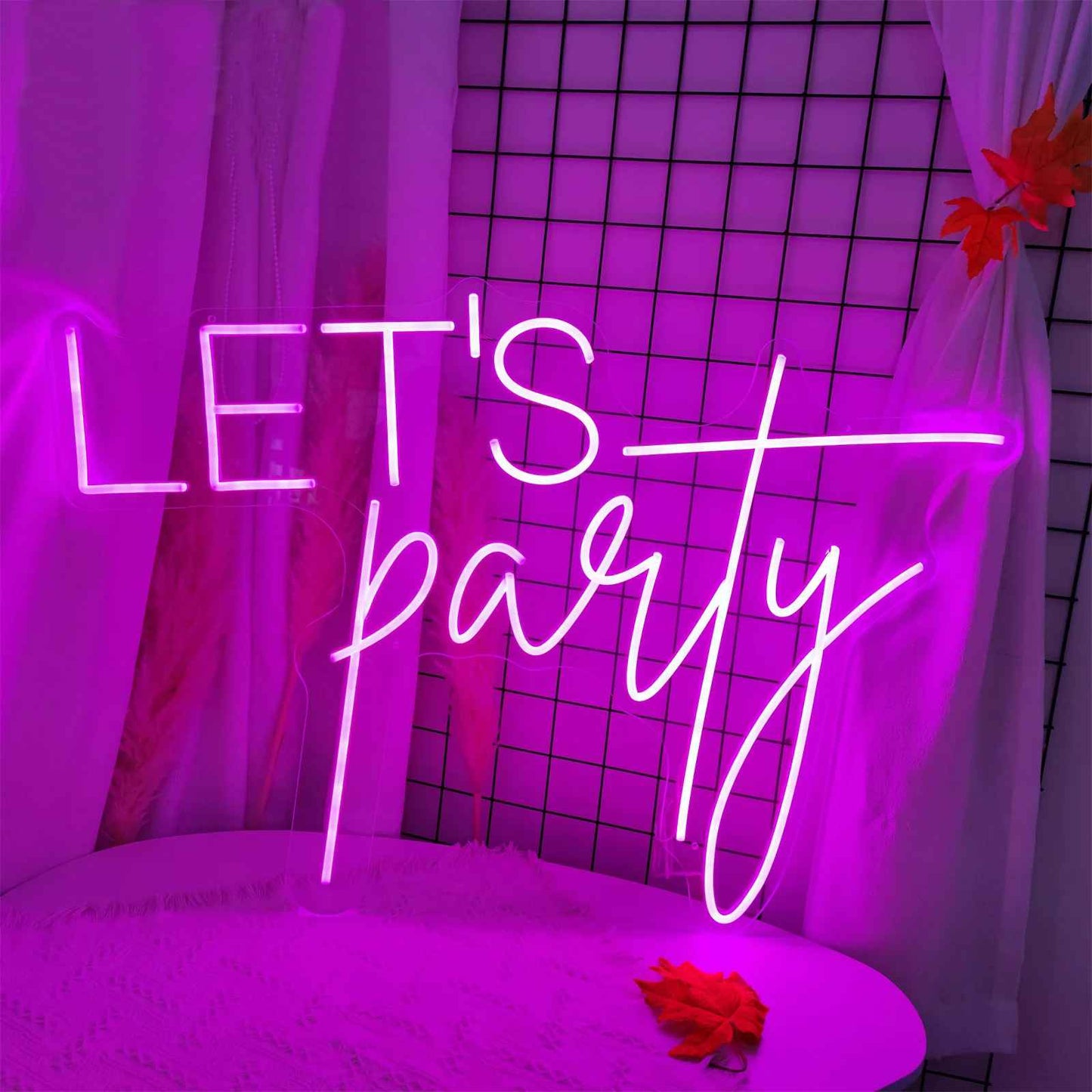 Lets Party Neon Sign For Proposal Wall Decor- FunkyDecors