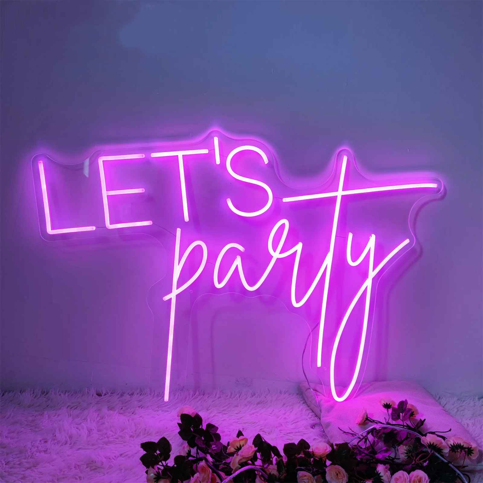 Lets Party Neon Sign For Proposal Wall Decor- FunkyDecors