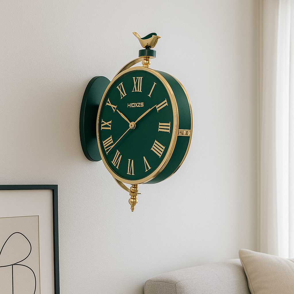 Luxury silent deer wall clock with 15dB movement for peaceful sleep