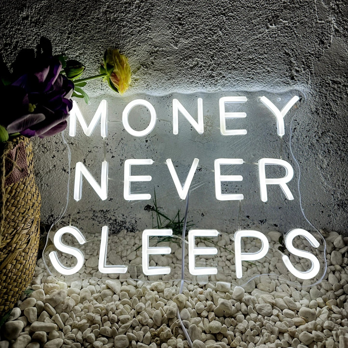 Money Never Sleep Neon Sign For Restaurant Bar Wedding Proposal Wall Decor- FunkyDecors