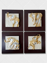 Load image into Gallery viewer, Elephants Modern 3D Stone Carving Wall Art - Set of 4
