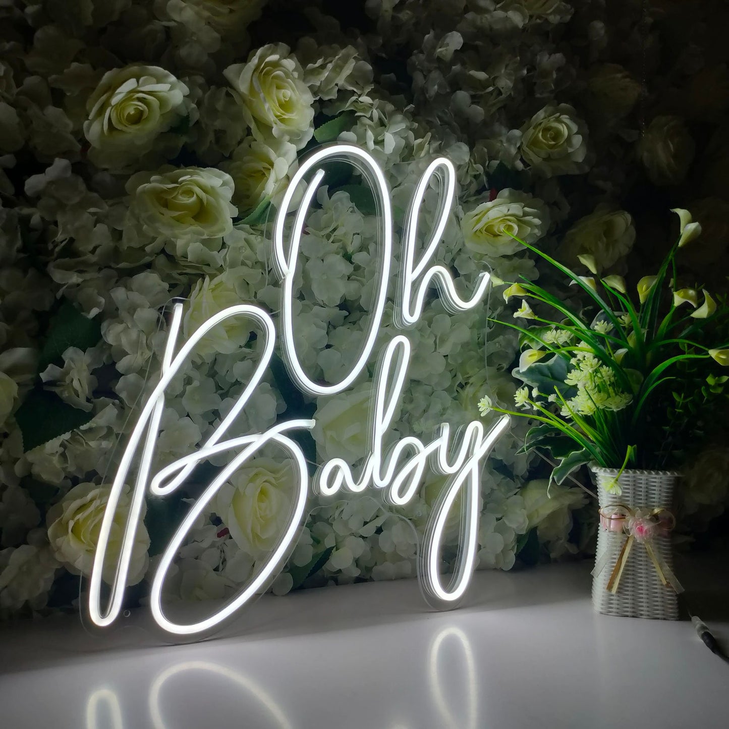 Oh Baby Neon Sign | Baby Shower Neon Sign | Custom Neon Sign | Neon Sign Wall Decor | Neon Name Sign | Neon Led Light | FunkyDecors