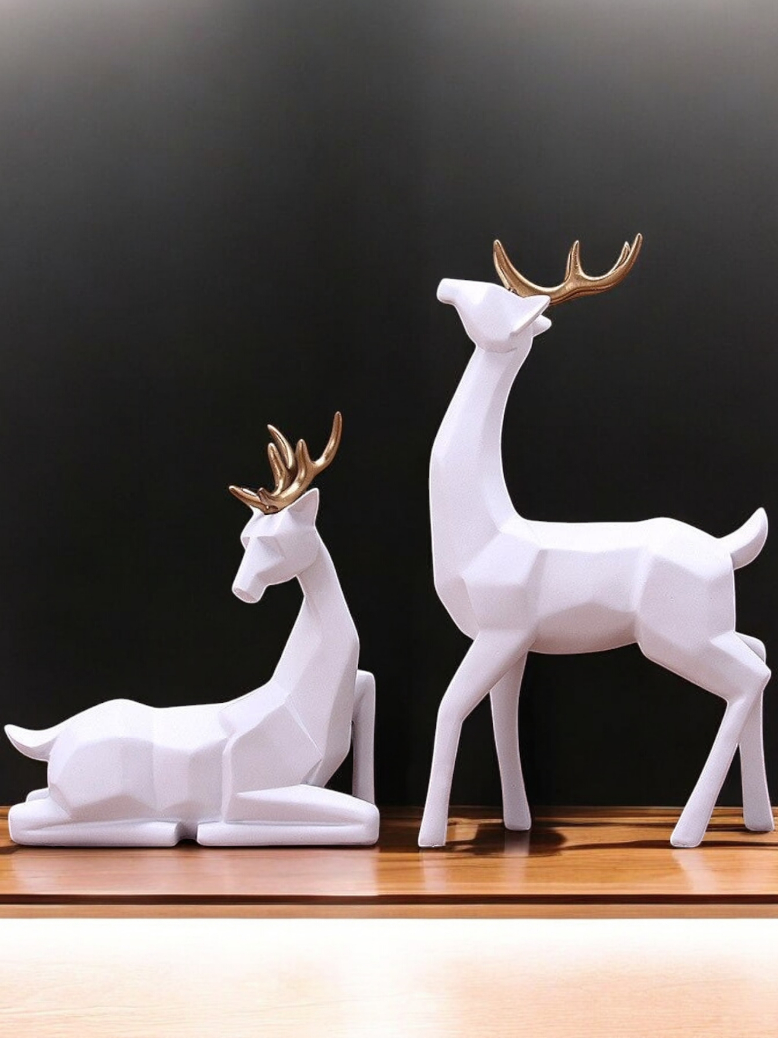 Deer Sculpture in White Decorative Showpiece Animal Figurine- FunkyDecors