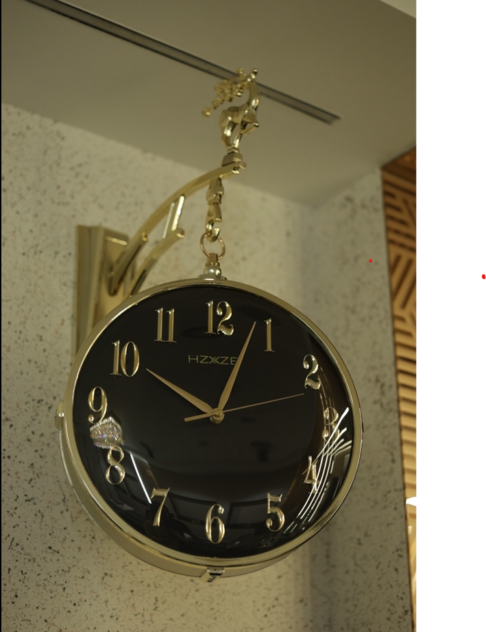 Luxury Double-Sided Hanging Wall Clock – Premium Deer Design | Modern Home & Living Decor