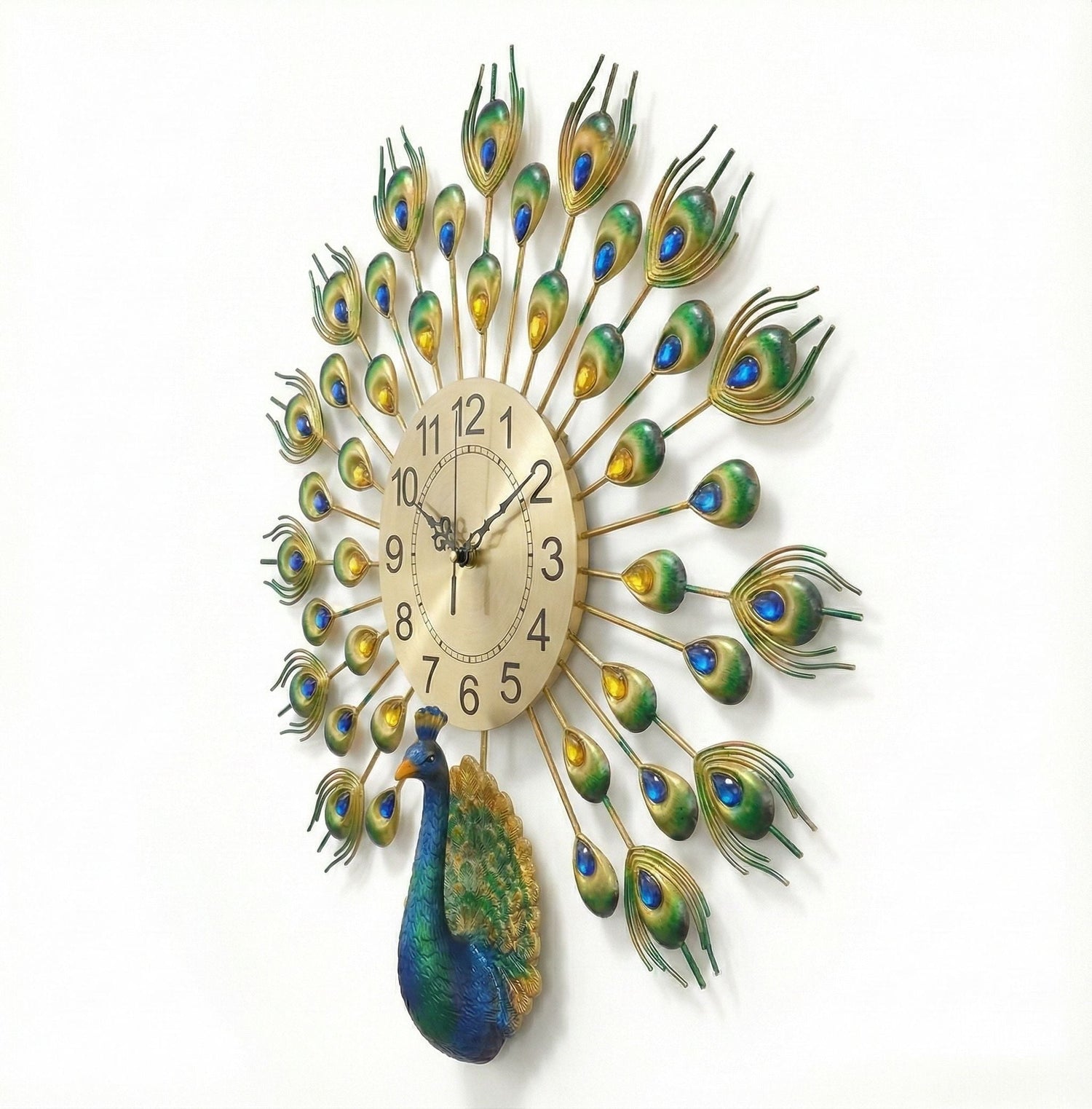 Premium Peacock Design Decorative Wall Clock for Home Decor - Big Size (55cm x 55cm)