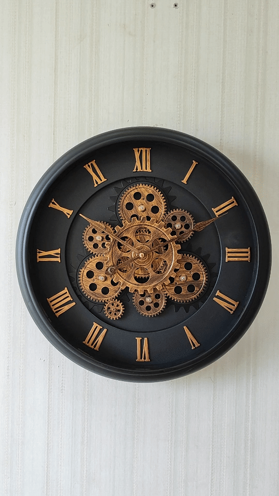 FunkyDecors The Timeless Wheel of Age Moving Gear Wall Clock Chronograph Working Wall Watch 42 CM Tall