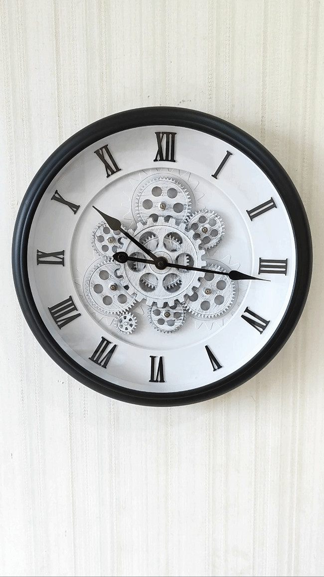 FunkyDecors The Timeless Wheel of Age Moving Gear Wall Clock Chronograph Working Wall Watch 42 CM Tall