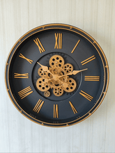 Load image into Gallery viewer, FunkyTradition Retro Style Moving Gear Wall Clock Chronograph Working Wall Watch 52 CM Tall
