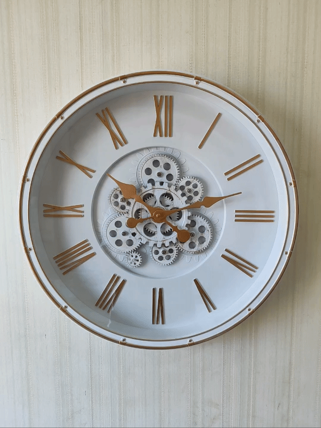 FunkyDecors Retro Style Moving Gear Wall Clock Chronograph Working Wall Watch 52 CM Tall