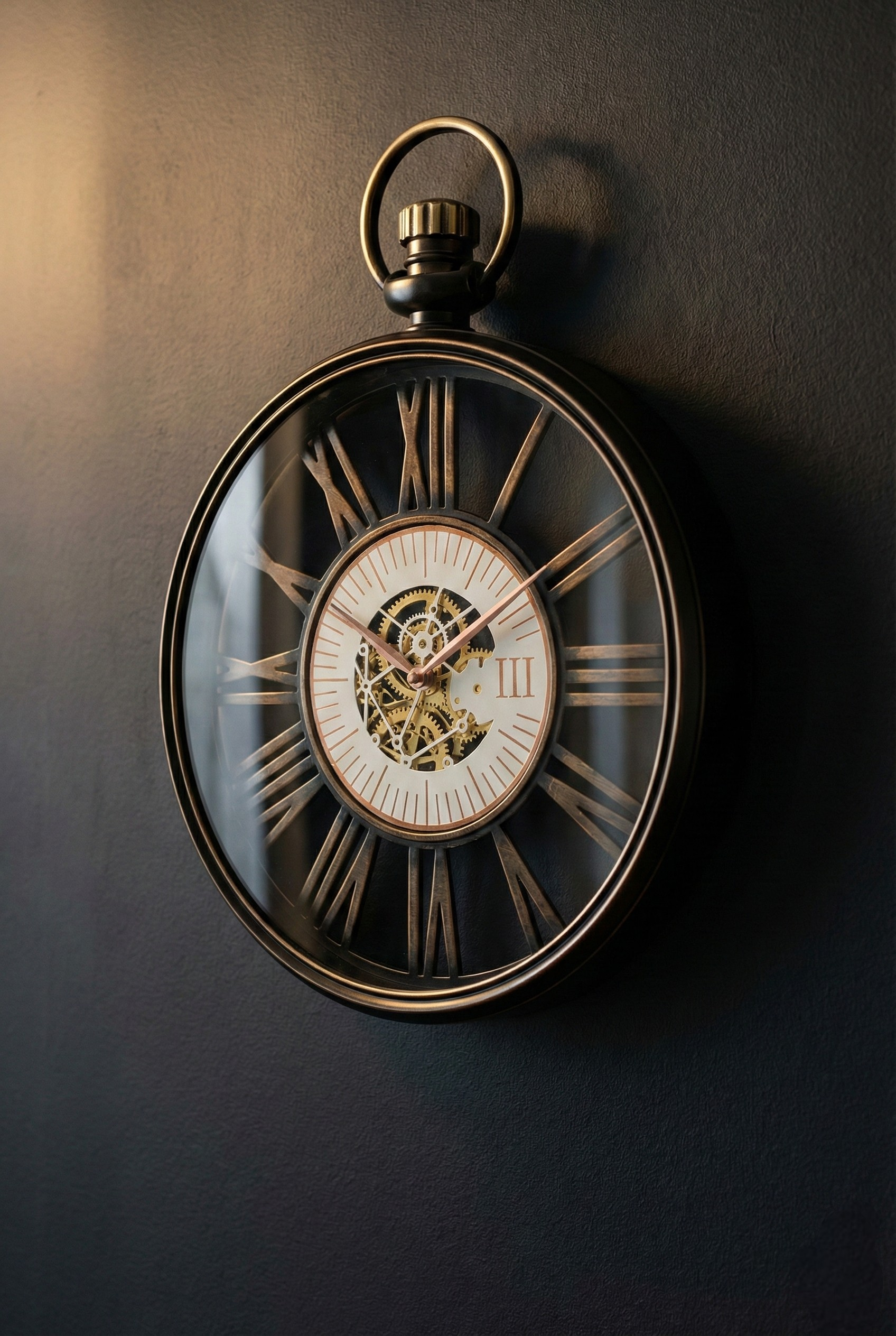 Vintage pocket watch with intricate design on a dark background