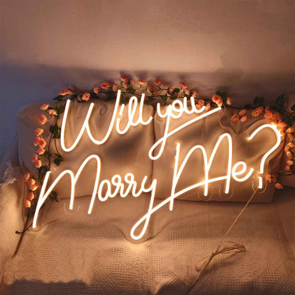 Will You Marry Me Neon Sign For Wedding Proposal Wall Decor- FunkyDecors