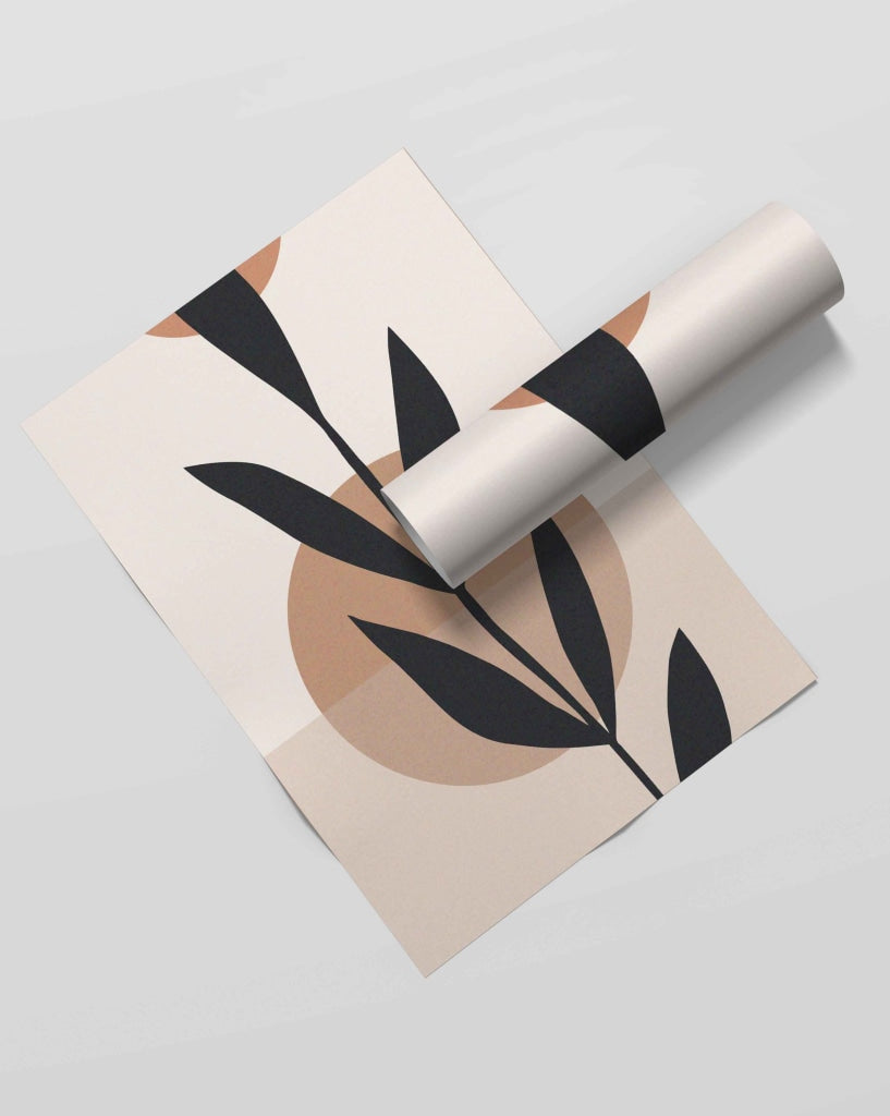 A Black Leaf - Nature Art Frame For Wall Decor- Funkydecors Xs / Roll Posters Prints &amp; Visual