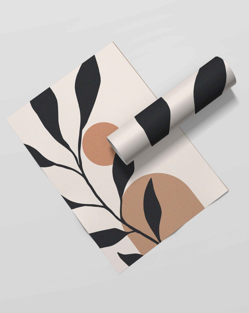 A Black Leaf - Nature Art Frame For Wall Decor- Funkydecors Xs / Roll Posters Prints &amp; Visual