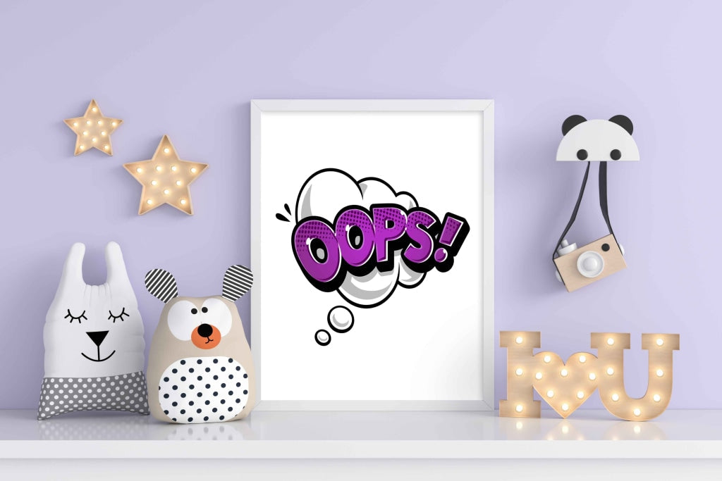 A Comic Note - Pop Art Frame For Wall Decor- Funkydecors Xs / White Posters Prints &amp; Visual Artwork