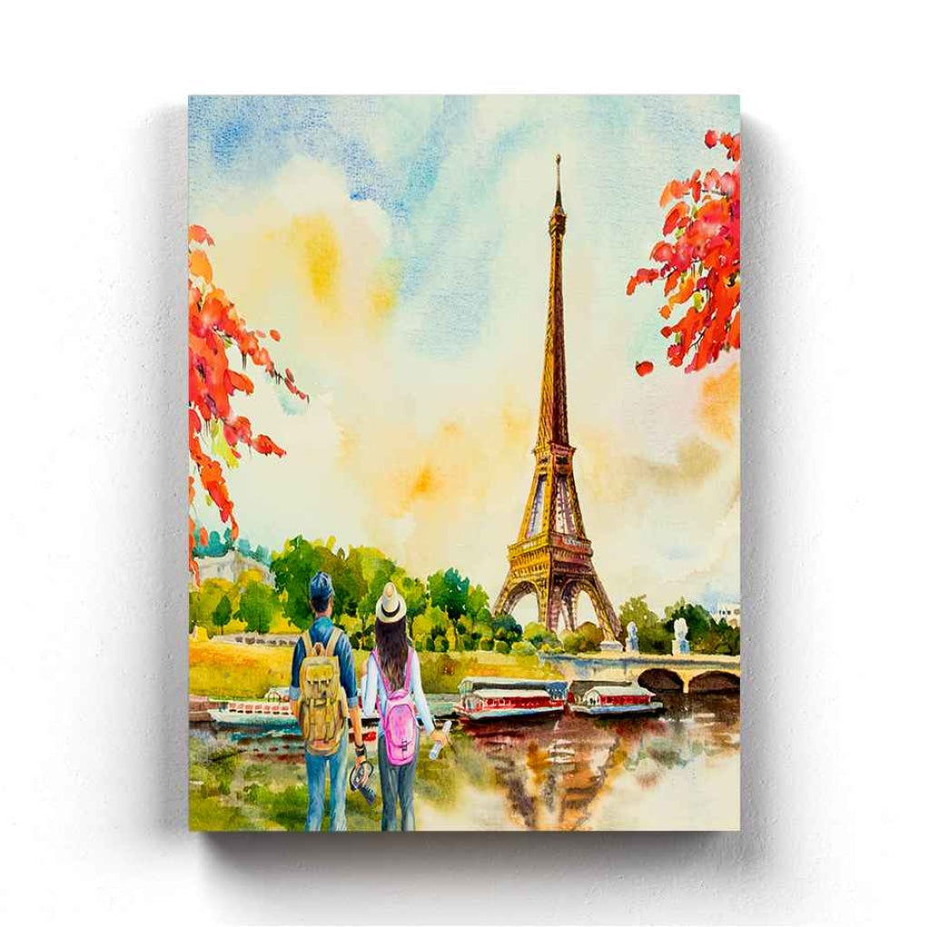 A Walk In Paris - Travel Art Frame For Wall Decor- Funkydecors Xs / Canvas Posters Prints & Visual