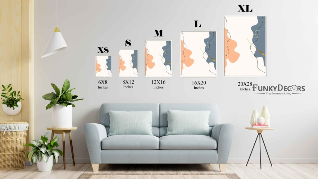 Abstract Curves Geometric Art Frame For Wall Decor- Funkydecors Posters Prints &amp; Visual Artwork