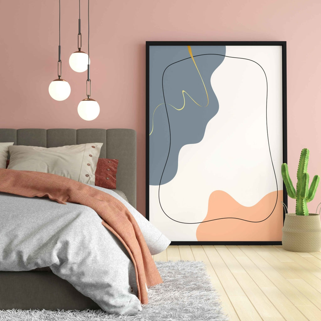 Abstract Curves Geometric Art Frame For Wall Decor- Funkydecors Xs / Black Posters Prints &amp; Visual