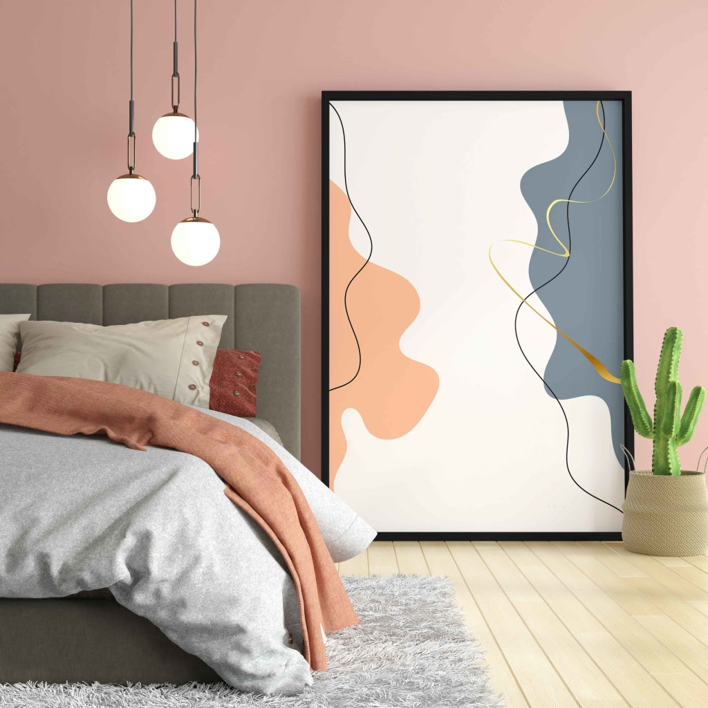 Abstract Curves Geometric Art Frame For Wall Decor- Funkydecors Xs / Black Posters Prints &amp; Visual